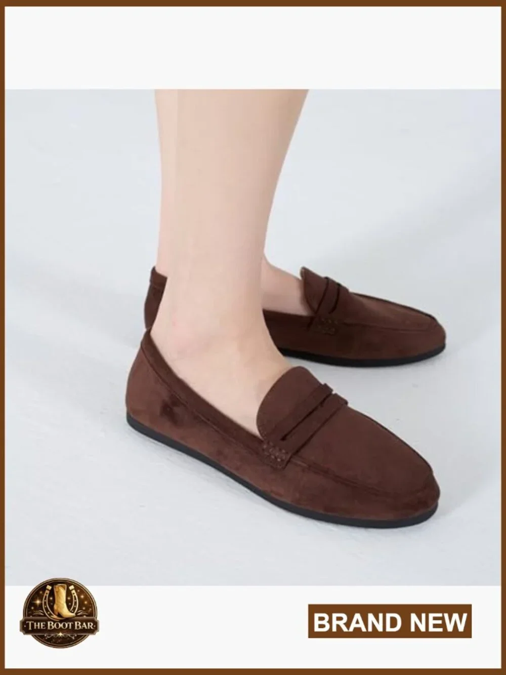 Faux Suede Loafers Slip On Flats Lightweight Comfortable Work Shoes